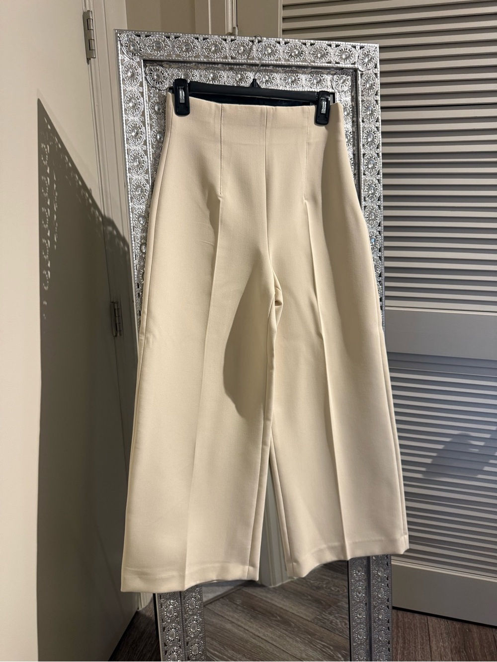 Zara Wide Leg Cream Trousers
